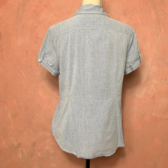 Women's Tommy Hilfiger Denim Short Sleeve Button-Down/Denim Collared Shirt Women - Picture 6 of 8